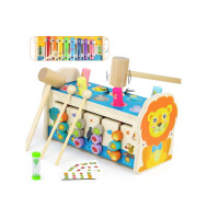 Symiu Baby Spielzeug ab 1 Jahr Kinderspielzeug Motorikwürfel Holzspielzeug Hammerspiel 3 IN 1 Kinder Spielzeug Xylophon Labyrinth Musikinstrumente Geschenk für Kinder Ab 1 2 3 Jahre Junge Mädchen