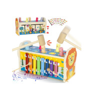 Symiu Baby Spielzeug ab 1 Jahr Kinderspielzeug Motorikwürfel Holzspielzeug Hammerspiel 3 IN 1 Kinder Spielzeug Xylophon Labyrinth Musikinstrumente Geschenk für Kinder Ab 1 2 3 Jahre Junge Mädchen