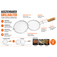 Campingaz Universal Grillguthalter Ø40 cm Grillrost Grillkorb Edelstahl Rund Klappgriff