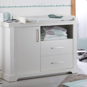 roba Möbelset Maxi‘, inkl. Kombi-Bett 70 x 140 cm, Wickelkommode und 3-türigem Kleiderschrank, weiß