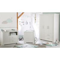 roba Möbelset Maxi‘, inkl. Kombi-Bett 70 x 140 cm, Wickelkommode und 3-türigem Kleiderschrank, weiß