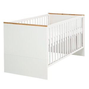 roba Set Finn, inkl. Kombi-Bett 70 x 140 cm, Wickelkommode & 3-türigem Schrank, Weiß/Goldeiche