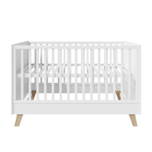 roba Kinderzimmer Set 3-teilig Smile - Kombi Kinderbett 70 x 140 + Wickelkommode + Kleiderschrank 3-türig - Babyzimmer im Holz Dekor Artisan Eiche / Weiß