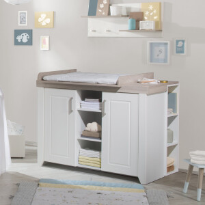 roba SET Felicia, Luna Elm/weiß, inkl. Kombi-Bett 70x140 cm, Wickelkommode & 3-türigem Schrank