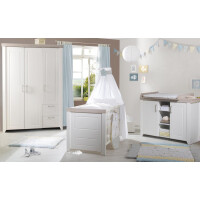 roba SET Felicia, Luna Elm/weiß, inkl. Kombi-Bett 70x140 cm, Wickelkommode & 3-türigem Schrank