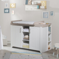 roba SET Felicia, Luna Elm/weiß, inkl. Kombi-Bett 70x140 cm, Wickelkommode & 3-türigem Schrank