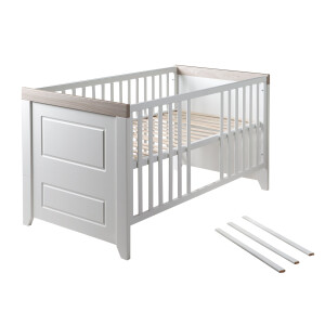 roba 2-tlg Zimmerset Felicia, Luna Elm/weiß inkl. Kombi-Bett 70x140 cm und breiter Wickelkommode