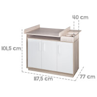 roba Zimmerset Olaf, 2-tlg, Luna Elm/weiß, inkl. Kombi-Bett 70x140 cm und breiter Wickelkommode