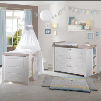 roba SET Felicia, Luna Elm / weiß inkl. Kombi-Bett 70x140 cm, Wickelkommode und 3-türigem Schrank