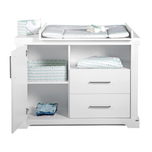 roba Kindermöbelset Maxi‘, 2-tlg inkl. Kombi-Bett, 70 x 140 cm und breiter Wickelkommode, weiß