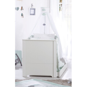 roba Kindermöbelset Maxi‘, 2-tlg inkl. Kombi-Bett, 70 x 140 cm und breiter Wickelkommode, weiß