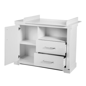 roba Kindermöbelset Maxi‘, 2-tlg inkl. Kombi-Bett, 70 x 140 cm und breiter Wickelkommode, weiß