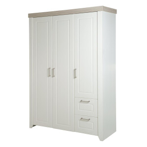 roba Kleiderschrank, Babyzimmerserie Felicia, Schrank 3-trg., 2 Schubladen, Landhausstil, weiß