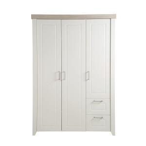 roba Kleiderschrank, Babyzimmerserie Felicia, Schrank 3-trg., 2 Schubladen, Landhausstil, weiß