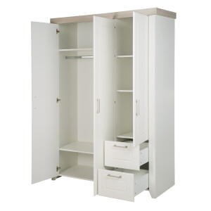 roba Kleiderschrank, Babyzimmerserie Felicia, Schrank 3-trg., 2 Schubladen, Landhausstil, weiß