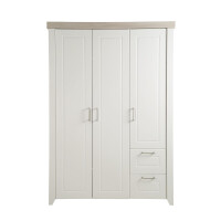 roba Kleiderschrank, Babyzimmerserie Felicia, Schrank 3-trg., 2 Schubladen, Landhausstil, weiß