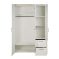 roba Kleiderschrank, Babyzimmerserie Felicia, Schrank 3-trg., 2 Schubladen, Landhausstil, weiß