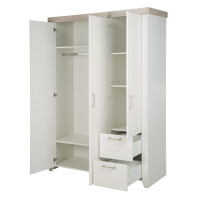 roba Kleiderschrank, Babyzimmerserie Felicia, Schrank 3-trg., 2 Schubladen, Landhausstil, weiß