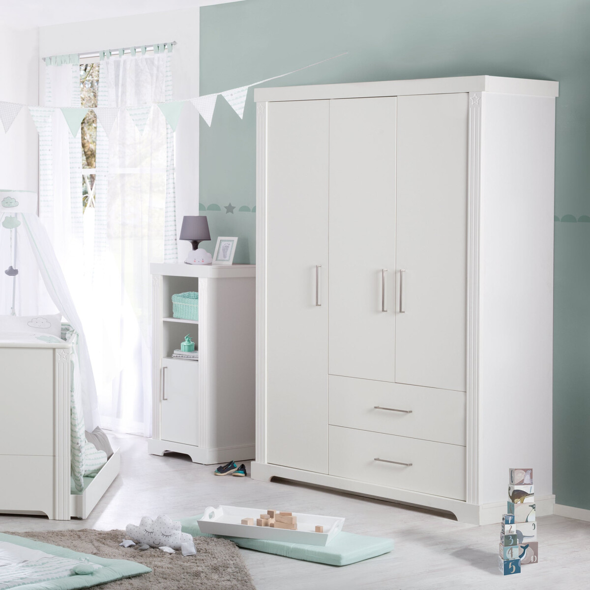 roba Kleiderschrank Maxi,  3 Türen, 2 Schubladen, im mo