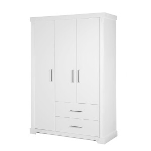 roba Kleiderschrank Maxi,  3 Türen, 2 Schubladen, im moderem Landhausstil, weiß