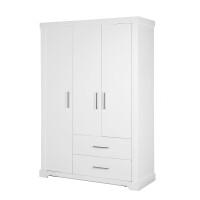 roba Kleiderschrank Maxi,  3 Türen, 2 Schubladen, im moderem Landhausstil, weiß