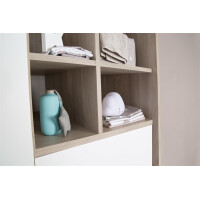 roba Kleiderschrank, Schrank Babyzimmer Olaf, 3 Drehtüren, Regal, Kindermöbel weiß / Luna Elm