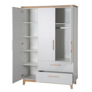 roba Kleiderschrank Caro, 3 Türen, 2 Schubladen, mit Soft Close-Technik, Drehtürenschrank, Möbel