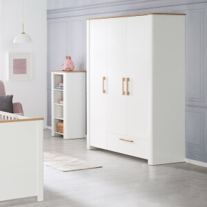 roba Kleiderschrank ‚Ava 3-trg. in weiß, mit Deckplatte in Artisan Eiche‘, HxBxT: 200 x 138,5 x 54 cm