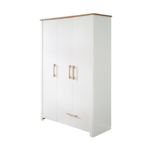 roba Kleiderschrank ‚Ava 3-trg. in weiß, mit Deckplatte in Artisan Eiche‘, HxBxT: 200 x 138,5 x 54 cm