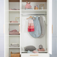 roba Kleiderschrank ‚Ava 3-trg. in weiß, mit Deckplatte in Artisan Eiche‘, HxBxT: 200 x 138,5 x 54 cm
