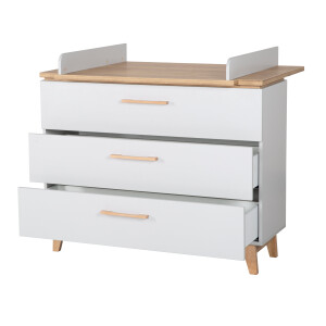 roba breite Wickelkommode mit Wickelansatz Caro, Soft-Close, 3 Schubladen, Wickelhöhe 94 cm