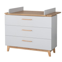 roba breite Wickelkommode mit Wickelansatz Caro, Soft-Close, 3 Schubladen, Wickelhöhe 94 cm