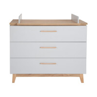roba breite Wickelkommode mit Wickelansatz Caro, Soft-Close, 3 Schubladen, Wickelhöhe 94 cm