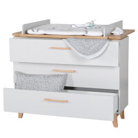 roba breite Wickelkommode mit Wickelansatz Caro, Soft-Close, 3 Schubladen, Wickelhöhe 94 cm