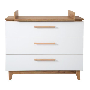 roba Wickelkommode mit Wickelansatz Finn mit Schubladendämpfung, 3 Schubladen, Wickelhöhe 94 cm
