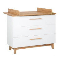 roba Wickelkommode mit Wickelansatz Finn mit Schubladendämpfung, 3 Schubladen, Wickelhöhe 94 cm