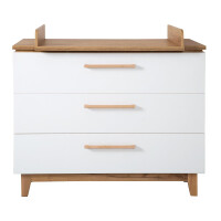 roba Wickelkommode mit Wickelansatz Finn mit Schubladendämpfung, 3 Schubladen, Wickelhöhe 94 cm