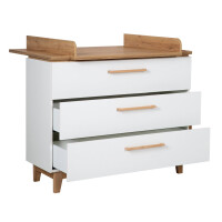 roba Wickelkommode mit Wickelansatz Finn mit Schubladendämpfung, 3 Schubladen, Wickelhöhe 94 cm