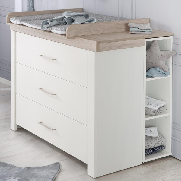 roba Wickelkommode Lucy mit Wickelansatz, Soft-Close, 3 Schubladen, Wickelhöhe 90 cm