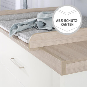 roba Wickelkommode Lucy mit Wickelansatz, Soft-Close, 3 Schubladen, Wickelhöhe 90 cm