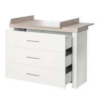 roba Wickelkommode Lucy mit Wickelansatz, Soft-Close, 3 Schubladen, Wickelhöhe 90 cm