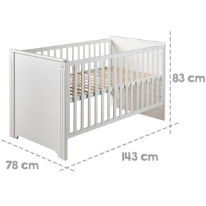 roba Kombi-Kinderbett Maxi, 70x140 cm,  3-fach höhenverstellbar, umbaubar zum Juniorbett