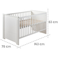 roba Kombi-Kinderbett Maxi, 70x140 cm,  3-fach höhenverstellbar, umbaubar zum Juniorbett