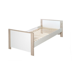 roba Kombi-Kinderbett Olaf, 70x140 cm, weiß, natur, höhenverstellbar, 3 Schlupfsprossen, umbaubar