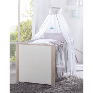 roba Kombi-Kinderbett Olaf, 70x140 cm, weiß, natur, höhenverstellbar, 3 Schlupfsprossen, umbaubar