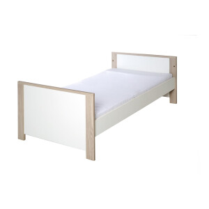 roba Kombi-Kinderbett Olaf, 70x140 cm, weiß, natur, höhenverstellbar, 3 Schlupfsprossen, umbaubar