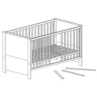 roba Kombi-Kinderbett Olaf, 70x140 cm, weiß, natur, höhenverstellbar, 3 Schlupfsprossen, umbaubar
