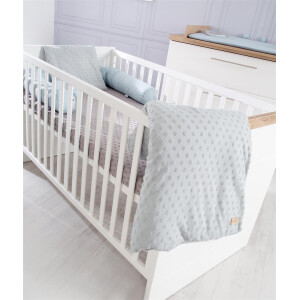 roba Kombi-Kinderbett Nele 70 x 140 cm, Babybett umbaubar zum Juniorbett, weiß, Dekorleisten in Artisan Eiche