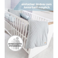roba Kombi-Kinderbett Nele 70 x 140 cm, Babybett umbaubar zum Juniorbett, weiß, Dekorleisten in Artisan Eiche