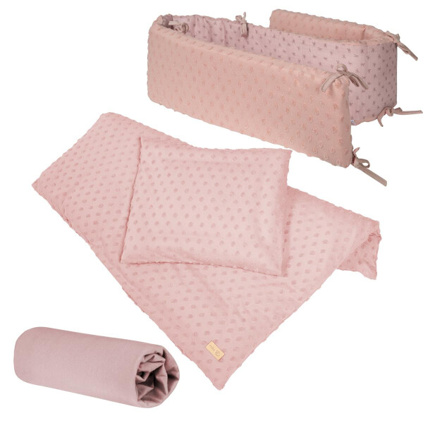 roba organic Geschenkset Lil Planet rosa/mauve, Bio-Bettwäsche, -Spannbettlaken & -Nestchen, GOTS